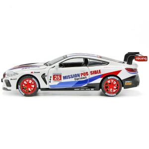 Метална количка BMW M8 GTE, 1:32, Бяла, Без опаковка