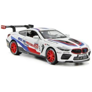 Метална количка BMW M8 GTE, 1:32, Бяла, Без опаковка