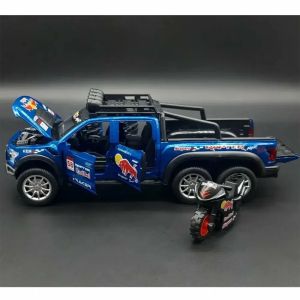 Метален пикап Ford Raptor , С мотор, 1:28, Син, Без опаковка