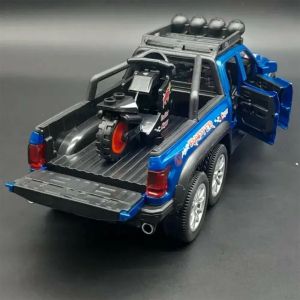 Метален пикап Ford Raptor , С мотор, 1:28, Син, Без опаковка