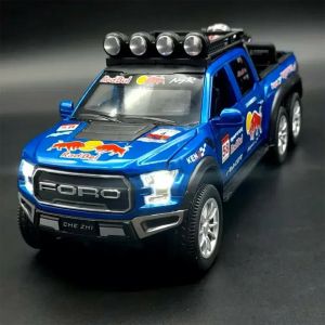 Метален пикап Ford Raptor , С мотор, 1:28, Син, Без опаковка