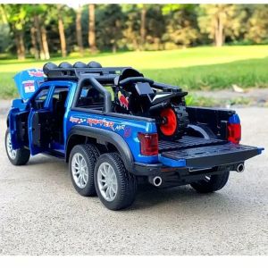 Метален пикап Ford Raptor , С мотор, 1:28, Син, Без опаковка