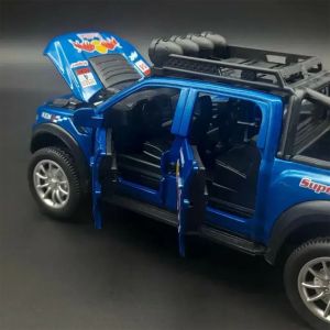 Метален пикап Ford Raptor , С мотор, 1:28, Син, Без опаковка