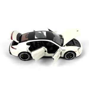 Метална кола Porsche Taycan, 1:32, Бял, С отварящи се врати, Без опаковка 