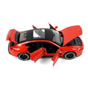 Метална кола Porsche Taycan, 1:32, Червен, С отварящи се врати, Без опаковка 