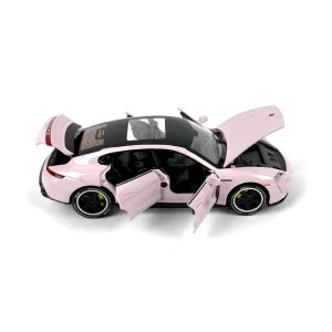 Метална кола Porsche Taycan, 1:32, Розов, С отварящи се врати, Без опаковка 