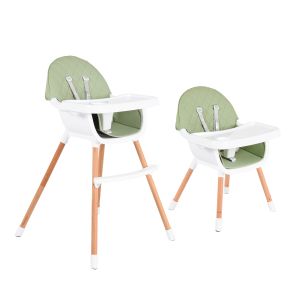 Дървен стол за хранене Gelato 2в1 мента