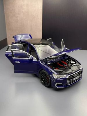 Метален автомобил Audi A6L, 1:24, Син цвят, Без опаковка