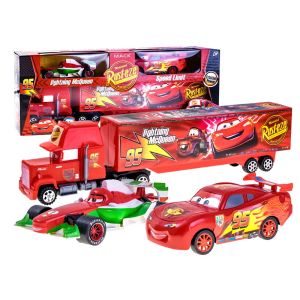 Комплект колички „Светкавицата МакКуийн“, Kамион Мак + 2 състезателни коли (Cars)