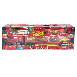 Комплект колички „Светкавицата МакКуийн“, Kамион Мак + 2 състезателни коли (Cars)