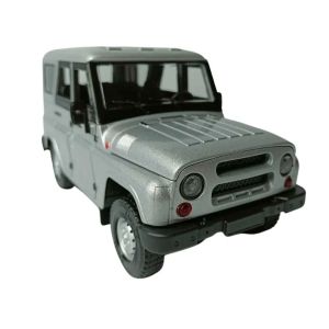 Метален джип Уаз, 1:18, С отварящи се врати, Сив ретро ван, Класически дизайн 