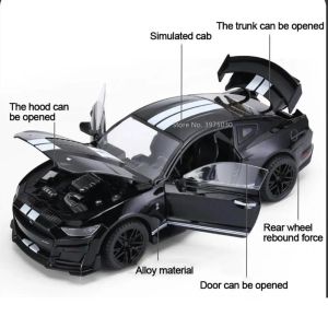 Метална кола Ford Mustang GT500, 1:18 мащаб, Черен, Без опаковка