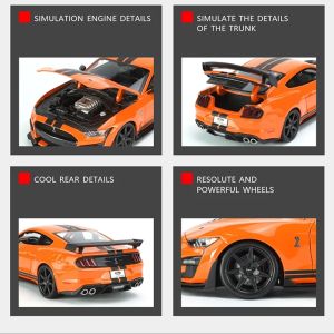 Метална кола Ford Mustang GT500, 1:18 мащаб, Оранжев, Без опаковка