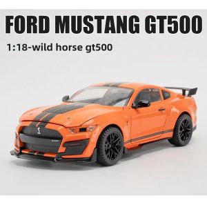 Метална кола Ford Mustang GT500, 1:18 мащаб, Оранжев, Без опаковка