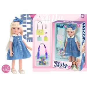 Кукла Little Milly с аксесоари и чантичка, 33.5 см, руса коса с панделка