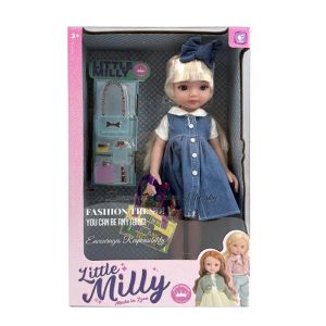 Кукла Little Milly с аксесоари и чантичка, 33.5 см, руса коса с панделка