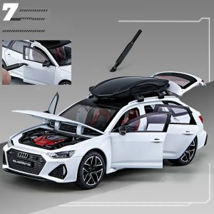Метална количка Audi Rs6, Със светлини и звуци, Бяла, Без опаковка