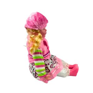 Кукла Мелиса – говори и пее на български език, розов тоалет със зелено-розова блуза