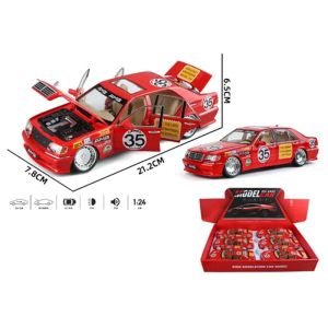 Метална кола Mercedes-Benz W140 300 SEL, 1:24, Червен, Без опаковка 