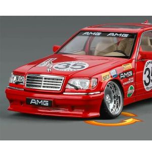 Метална кола Mercedes-Benz W140 300 SEL, 1:24, Червен, Без опаковка 