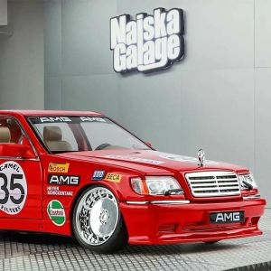 Метална кола Mercedes-Benz W140 300 SEL, 1:24, Червен, Без опаковка 