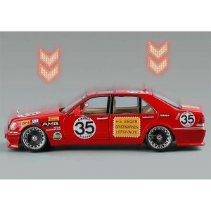 Метална кола Mercedes-Benz W140 300 SEL, 1:24, Червен, Без опаковка 