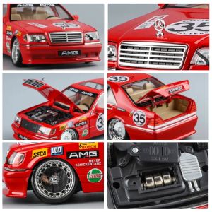 Метална кола Mercedes-Benz W140 300 SEL, 1:24, Червен, Без опаковка 