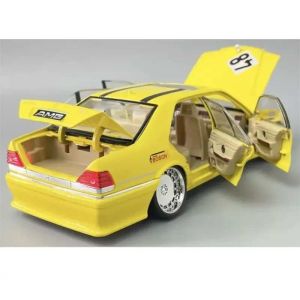 Метална кола Mercedes-Benz W140 300 SEL, 1:24, Жълт, Без опаковка 