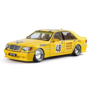 Метална кола Mercedes-Benz W140 300 SEL, 1:24, Жълт, Без опаковка 