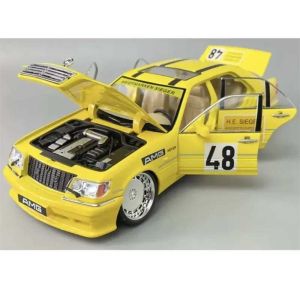 Метална кола Mercedes-Benz W140 300 SEL, 1:24, Жълт, Без опаковка 