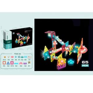 Светещ магнитен конструктор – 65 части