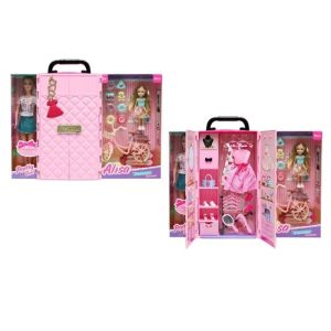 Кукла Alisa с гардероб, дрехи и аксесоари в куфар