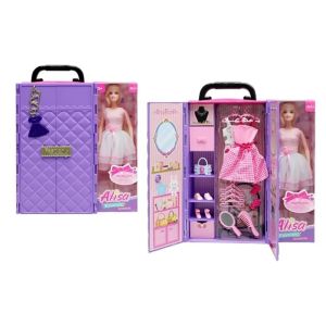 Кукла Alisa с лилав куфар-гардероб, рокли и аксесоари