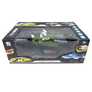Детски джип, С дистанционно, Dino Monster Truck Green, Със спрей ефект (1:16), Зелен