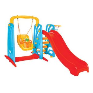 Пързалка с люлка Wavy 06141 червен