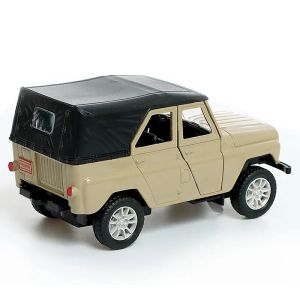 Джип Уаз, Метален, С отварящи се врати, Звук, Светлини, Кафяв, 1:32, Без опаковка