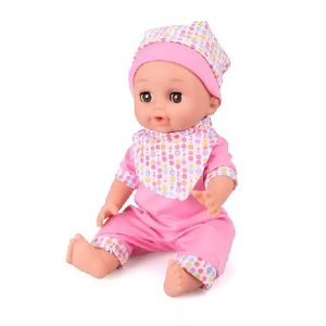 Кукла бебе с аксесоари, 28 см, Комплект с шише, гърне, обувки и функция за пишкане