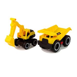 Детски камион автовоз с багер и самосвал 64 см със светлини и звук