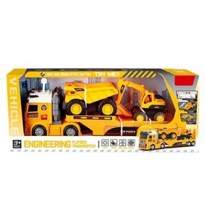 Детски камион автовоз с багер и самосвал 64 см със светлини и звук