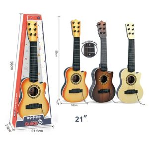 Детска акустична китара 6 струни, Кафяв дизайн, Музикален инструмент