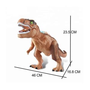 Динозавър с дистанционно управление, светлини и звук, интерактивна играчка, кафяв