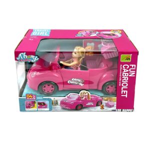 Детски комплект с кукла и кабриолет – отварящ се багажник и врати