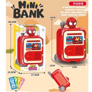 Детска касичка Спайдърмен, С парола и слот за монети и банкноти