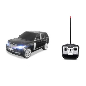 Детска кола с дистанционно управление, Черна, Светещи фарове и акумулаторна батерия, Дизайн Range Rover
