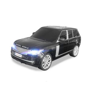 Детска кола с дистанционно управление, Черна, Светещи фарове и акумулаторна батерия, Дизайн Range Rover