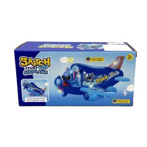 Детски самолет Stitch, Със светлини и звук, Въртящ се механизъм, Син