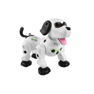 Интерактивно куче робот, С дистанционно управление, Пушек и светлини, Бяло