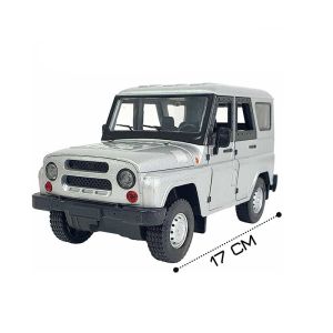 Метален джип UAZ, Мащаб 1:24, С отварящи се врати и багажник, Инерционен механизъм, Без опаковка