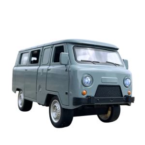 Метален микробус UAZ, Мащаб 1:18, Инерционен механизъм, Сив, Без опаковка