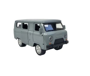 Метален микробус UAZ, Мащаб 1:18, Инерционен механизъм, Сив, Без опаковка